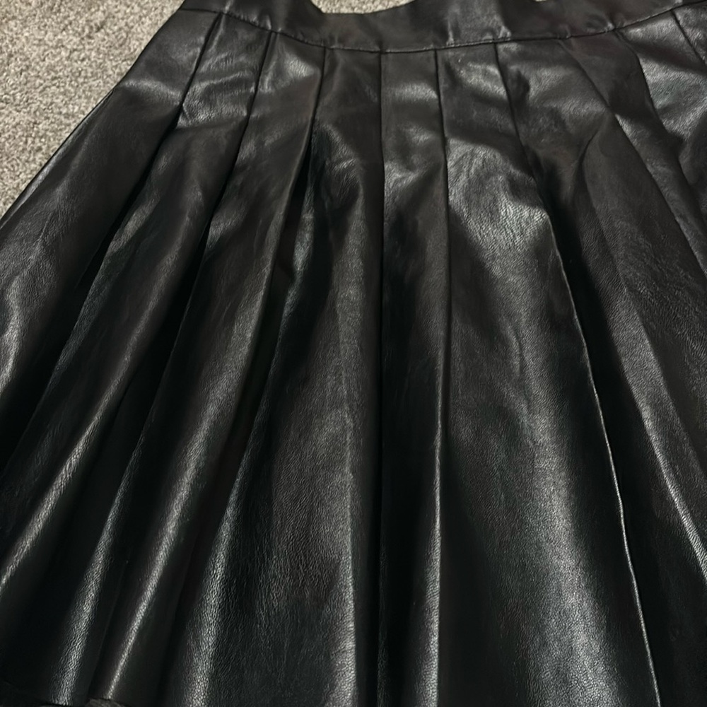 Black faux  leather skirt, size medium